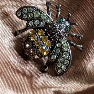 Bubble Bee Bedazzled Pin Brooch